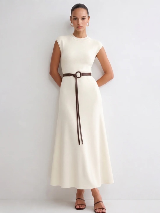 Commense Dresses & Skirts - COMMENSE Sleeveless Knit Belted Maxi Dress - size Small